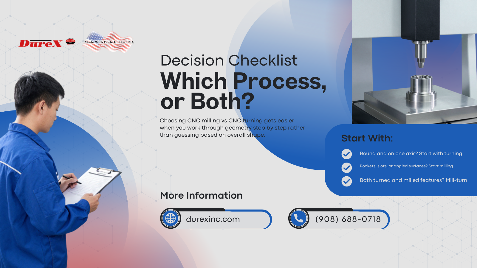 CNC Milling vs CNC Turning Decision Checklist: Which Process, or Both?
